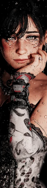 Free dark romance bookmark featuring a crying lady standing alone